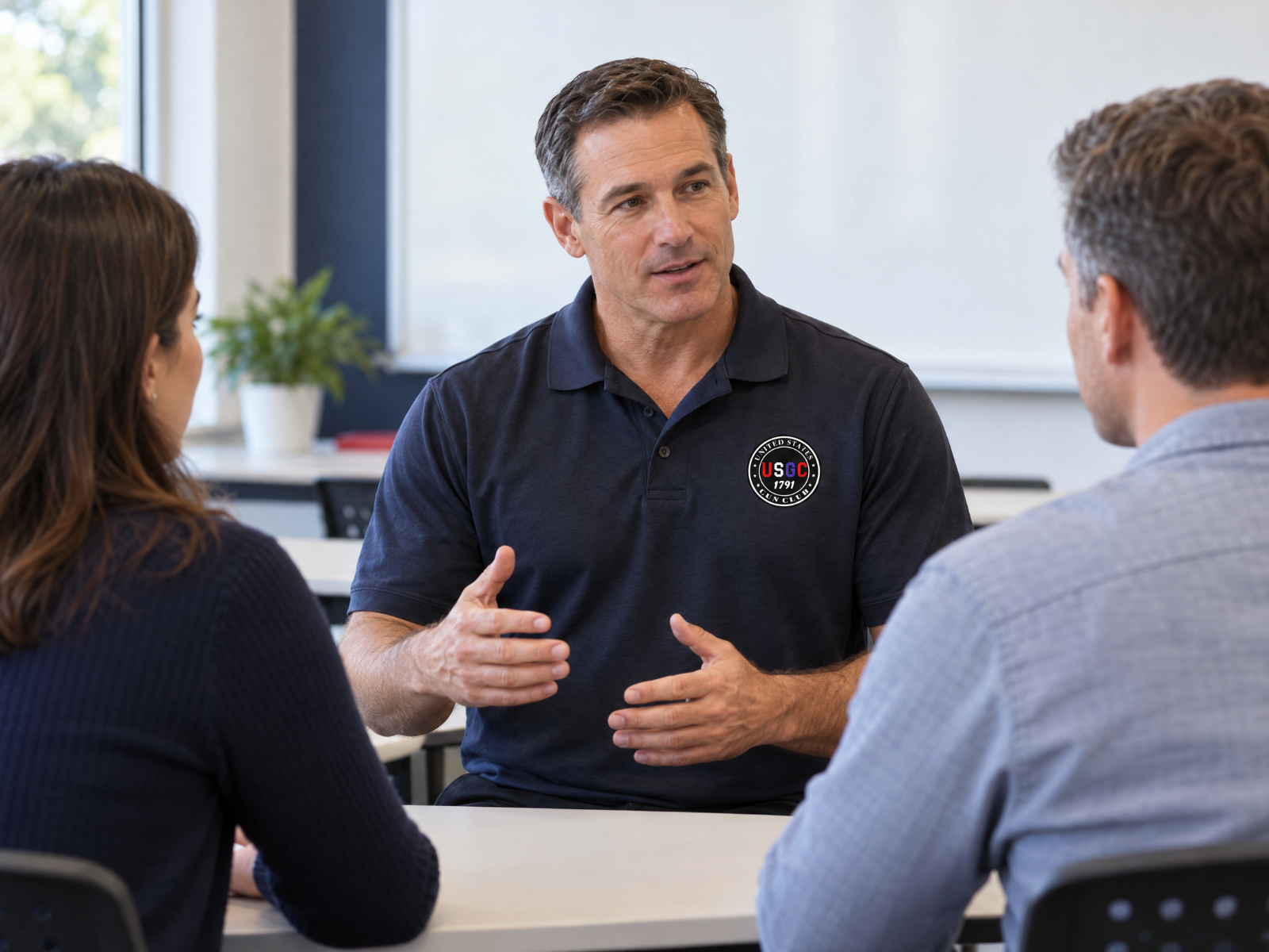 USGC instructor welcoming adult members to a community training center.